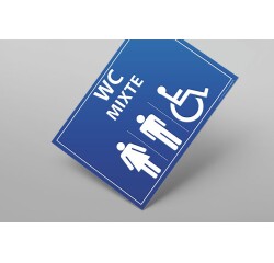 Plaque gravée Mixte WC + personnes PMR