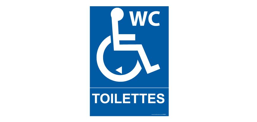 Panneau Toilette PMR avec Sens de Transfert