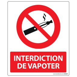 Panneau d'Interdiction de Vapoter