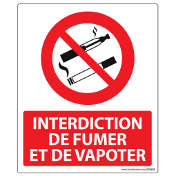 Panneau Interdiction de Fumer et Vapoter