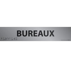 Bureaux - Plaque de porte en braille et relief - 25 x 5cm