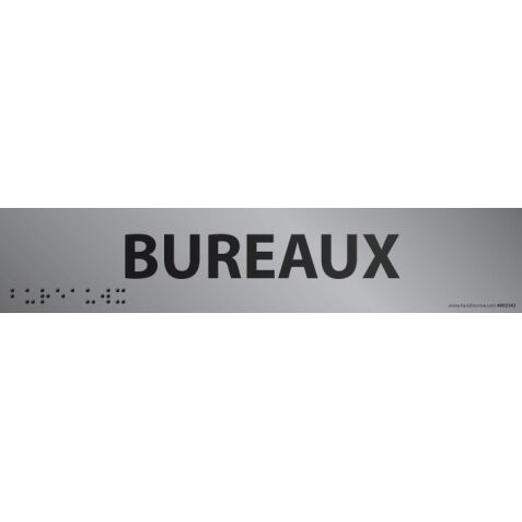 Bureaux - Plaque de porte en braille et relief - 25 x 5cm