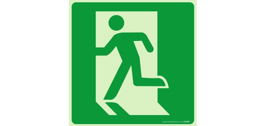 Panneau évacuation - Sortie de Secours gauche - E001 - ISO 7010