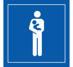 Panneau Accès prioritaire aux personnes avec enfant en bas âge - ISO 7001 en Gravoply