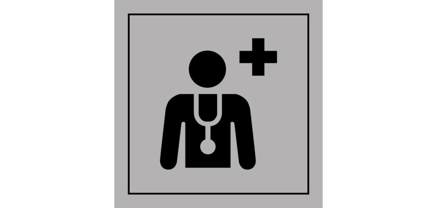 Panneau Centre médical ou médecin - ISO 7001 en Gravoply