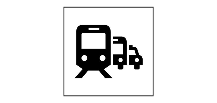 Panneau Pôle de correspondance ou gare routière - ISO 7001 en Gravoply