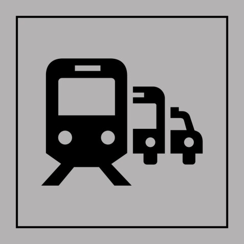 Panneau Pôle de correspondance ou gare routière - ISO 7001 en Gravoply