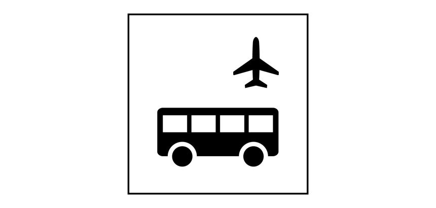 Panneau Autobus d'aéroport - ISO 7001 en Gravoply