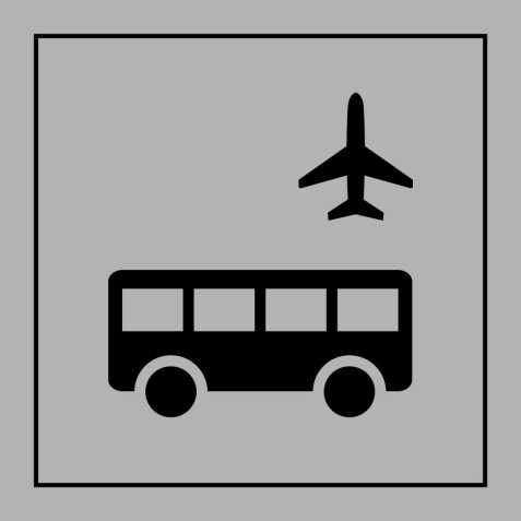 Panneau Autobus d'aéroport - ISO 7001 en Gravoply