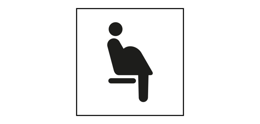 Panneau Siège prioritaire pour femmes enceintes - ISO 7001 en Gravoply