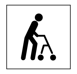 Panneau Accessibilité, capacité de déplacement à pied limitée - ISO 7001 en Gravoply