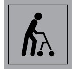 Panneau Accessibilité, capacité de déplacement à pied limitée - ISO 7001 en Gravoply