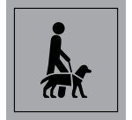 Panneau Accessibilité, chien guide ou d'assistance - ISO 7001 en Gravoply