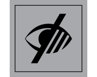 Panneau Accessibilité, malvoyant - ISO 7001 en Gravoply  - 350 x 350 - Gris