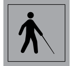 Panneau Accessibilité, malvoyant ou aveugle - ISO 7001 en Gravoply