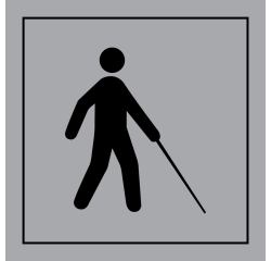 Panneau Accessibilité, malvoyant ou aveugle - ISO 7001 en Gravoply