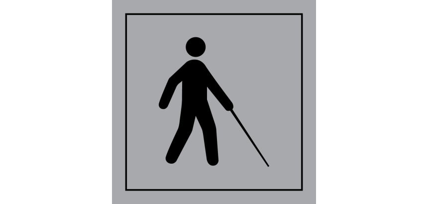 Panneau Accessibilité, malvoyant ou aveugle - ISO 7001 en Gravoply