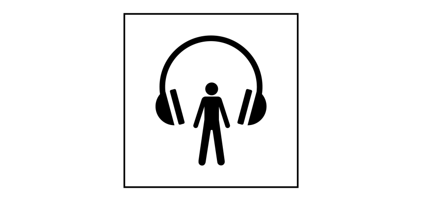 Pictogramme PI TC 014 - Audioguide - ISO 7001 en Gravoply