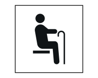 Panneau Siège prioritaire pour personnes âgées - ISO 7001 en Gravoply