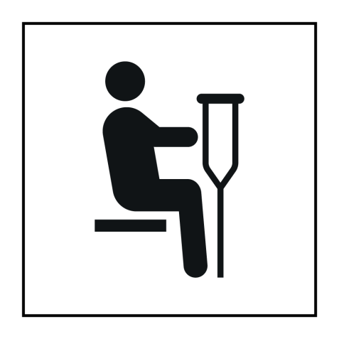 Panneau Siège prioritaire pour personnes blessées - Gravoply