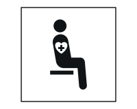 Pictogramme PI TF 024 - Siège prioritaire pour personnes souffrant de troubles graves - ISO 7001 en Gravoply