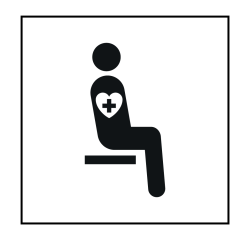 Pictogramme PI TF 024 - Siège prioritaire pour personnes souffrant de troubles graves - ISO 7001 en Gravoply