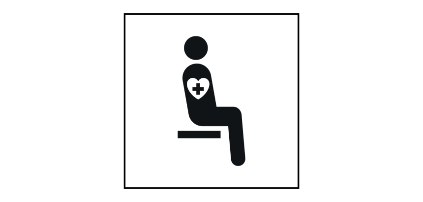Pictogramme PI TF 024 - Siège prioritaire pour personnes souffrant de troubles graves - ISO 7001 en Gravoply