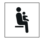 Panneau Siège prioritaire pour personnes avec enfant en bas âge - ISO 7001 en Gravoply