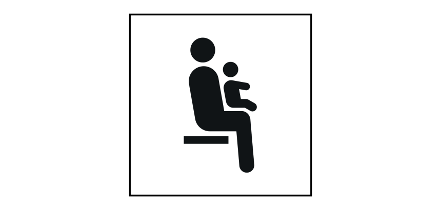 Panneau Siège prioritaire pour personnes avec enfant en bas âge - ISO 7001 en Gravoply