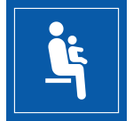 Panneau Siège prioritaire pour personnes avec enfant en bas âge - ISO 7001 en Gravoply