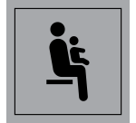 Panneau Siège prioritaire pour personnes avec enfant en bas âge - ISO 7001 en Gravoply