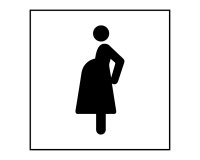 Picto Accès prioritaire aux femmes enceintes - blanc -Vinyle 125 x 125 m