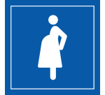 Picto Accès prioritaire aux femmes enceintes - blanc -Vinyle 125 x 125 m
