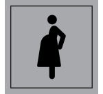 Picto Accès prioritaire aux femmes enceintes - blanc -Vinyle 125 x 125 m