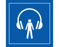 Pictogramme PI TC 014 - Audioguide - ISO 7001   - 350 x 350 - Bleu - PVC