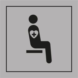 Pictogramme PI TF 024 - Siège prioritaire pour personnes souffrant de troubles graves - ISO 7001 en Gravoply