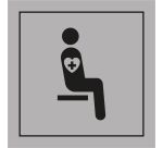 Pictogramme PI TF 024 - Siège prioritaire pour personnes souffrant de troubles graves - ISO 7001 en Gravoply
