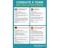 Poster A3 - Conduite à tenir en cas d'incendie 4 langues