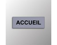 Plaque en relief et braille ACCUEIL