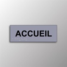 Plaque en relief et braille ACCUEIL