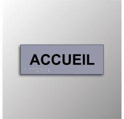 Plaque en relief et braille ACCUEIL