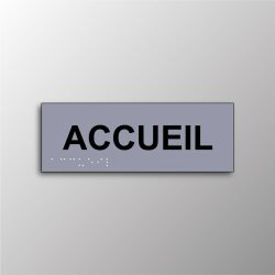 Plaque en relief et braille ACCUEIL