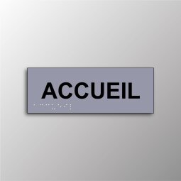 Plaque en relief et braille ACCUEIL