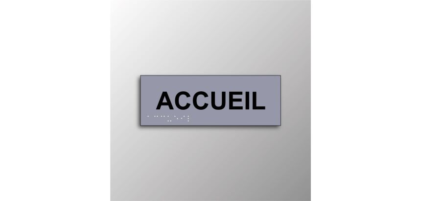 Plaque en relief et braille ACCUEIL
