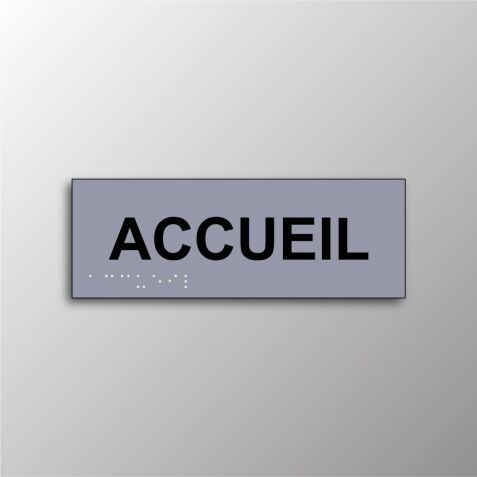 Plaque en relief et braille ACCUEIL