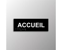 Plaque en relief et braille ACCUEIL    - Noir