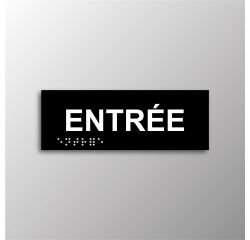 Plaque en relief et braille ENTREE