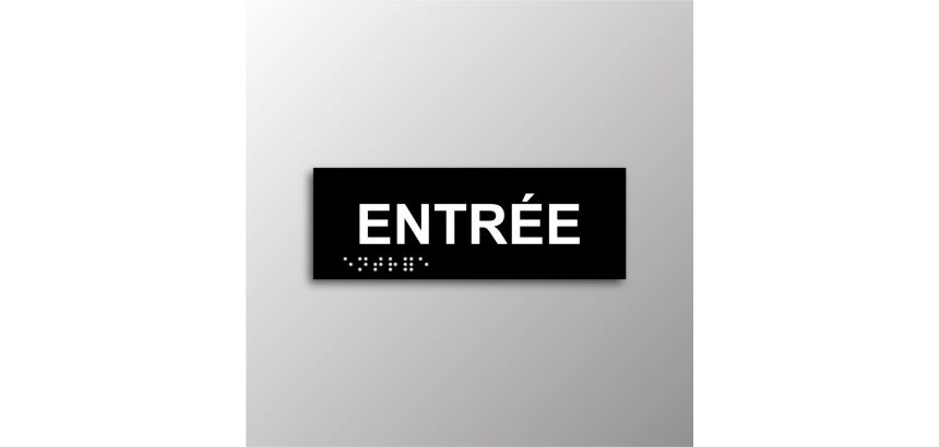 Plaque en relief et braille ENTREE