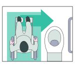 Panneau Toilette PMR avec Sens de Transfert