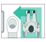 Panneau Toilette PMR avec Sens de Transfert